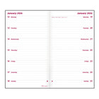 Brownline 2026 Two-Week Pocket Planner - 6" x 3-1/2" - Black - English-Stitched binding with soft lizard cover