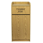 Flash Furniture Wood Tray Top Receptacle - Oak-Commercial Grade Trash Receptacle