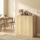 HOMCOM 30.7" Fluted Sideboard Buffet Cabinet with Push-to-Open Door - Oak-Fluted doors and push-to-open design ensure a sleek look