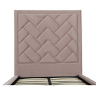 Manhattan Comfort Crosby 81.1" Modern Velvet Upholstered Twin-Size Bed - Blush-Recommended Twin Mattress Size: 75 in. * 39 in