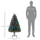 HOMCOM 4' Pre-Lit Artificial Christmas Spruce Tree with LED and Optical Fibre - Green-8 light modes include combination, waves, sequential, chasing/flash, slow-fade, twinkle/flash, and steady on 