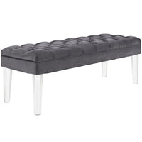 Modway Valet Performance Velvet Bench - Grey-Chic Modern Bench