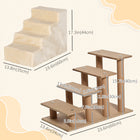 PawHut 4-Step Pet Stairs - Beige-Four-level design makes it sturdy and durable 