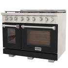 Kucht 48" KFX-X Series Pro Style Propane Gas Range - Stainless Steel/Black-Product dimensions 27.75" L x 48" W x 36" H