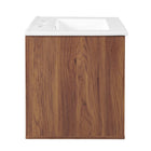 Modway Transmit 24" Wall-Mount Bathroom Vanity - Walnut/White-Dual Soft-Close Doors