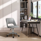 Vinsetto Armless Swivel Computer Desk Chair - Grey-Soft and chic velvet-touch fabric