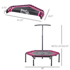 Soozier 48" Foldable Rebounder Fitness Trampoline-3 level adjustable T handlebar provides added flexibility while bouncing in your workout.  Easy to fold and portable to move with its compact folded size