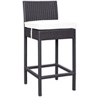 Modway Convene 4 Piece Outdoor Patio Pub Set - Espresso White-Powder Coated Aluminum Frame