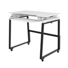 Rocelco 40" Deluxe Adjustable Height Desk Riser and Floor Stand Bundle - White/Black-QUICK, EASY AND STABLE HEIGHT ADJUSTMENT WITH EVR ENHANCED VERTICAL RANGE DESIGN: Sturdy metal frame with easy-grip side handle and gas piston assist, can raise and lower up to 40 pounds with continuous height adjustment of tabletop from 34" up to 50" above the floor to optimize the ergonomic work position for people of most heights. Straight up and down motion minimizes required depth (23.25")