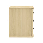 Manhattan Comfort Clifford Traditional 3-Drawer Nightstand - Natural Oak-Home Assembly Required (All Hardware Included)