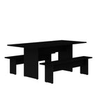 Manhattan Comfort Nomad 67.91" Modern Dining Set - Black - Set of 3-3-Piece Modern Modern Dining Set for Dining Room Use