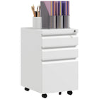 Vinsetto Steel Letter/A4/Legal Filing Cabinet with Hanging Bar - White-Three drawers with a detachable pencil tray increase storage options
