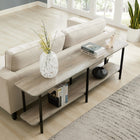 Manhattan Comfort Celine 70.87" Modern Console Table - Grey-Legs Made of Carbon Steel with Black Finish for Fashion and Durability