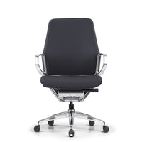 Nexten Pro Standard Height Back Office Chair - Black-Premium genuine leather office Chair