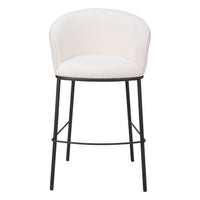 Zuo Essen Barstool - Ivory-Armrest support
