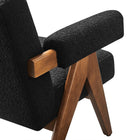 Modway Lyra Boucle Fabric Armchair - Black - Set of 2-8