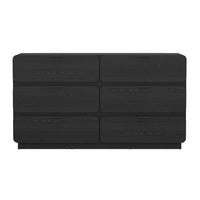 Manhattan Comfort Chrystie 60" Contemporary Modern 6-Drawer Double Dresser - Black-High-quality finish over a durable manufactured wood frame for a smooth, refined look