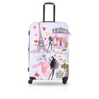 TUCCI Italy Paris Love Art 3-Piece Hardside Luggage Set-Lightweight Polycarbonate Hard Shell - Flexible, durable, impact‑resistant suitcase material that keeps your travel bag strong yet ultra‑light for easy lifting and airline compliance