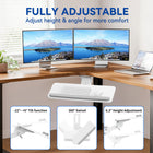 ShoppingAll Adjustable Under Desk Keyboard Tray with 25" W x 9.8" D Slide Out Drawer - White-Spacious Tray Design: Accommodates full-size keyboards and a mouse on its 25” x 9.8” surface - great for compact desks