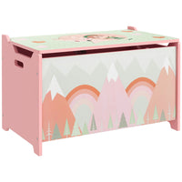 Qaba Toy Chest Storage Organizer - Pink-Plenty of storage space for toys, games and more 