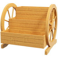 Outsunny 3-Tier Raised Garden Bed - Teak-Three planters provide plenty of space to plant vegetables, flowers and herbs
