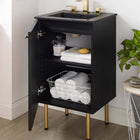 Modway Chaucer 18" Bathroom Vanity - Black-Rattan Weave Door