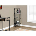 Monarch Specialties 7228 48"H Bookcase - Dark Taupe/Black Metal-3 shelves
