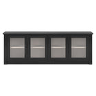 Hudson&Canal Thornwell TV Stand for TV's up to 78" with Glass Doors - Black Grain/Alder White-A transitional design accommodates TVs up to 78" for your entertaining space