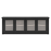 Hudson&Canal Thornwell TV Stand for TV's up to 78" with Glass Doors - Black Grain/Alder White-A transitional design accommodates TVs up to 78" for your entertaining space