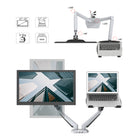 ShoppingAll 2-in-1 Adjustable Dual Gas Spring Arm Laptop & Monitor Desk Mount Stand - White-8