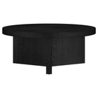 Hudson&Canal Holm 36"W Round Coffee Table - Black Grain-Table is made of high-quality and durable MDF and PVC materials