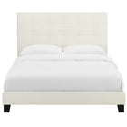 Modway Melanie Tufted Button Upholstered Performance Velvet Full Platform Bed - Ivory-Wood Frame/LVL Slats/MDF Headboard