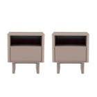 Manhattan Comfort Ella 39.4" Modern Nightstand 2-Piece Set - Mocha-Modern Nightstand for Bedroom and Living Room Use. Set of 2