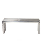 Modway Gridiron Medium Stainless Steel Bench - Silver-For Indoor Use