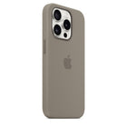 Apple Silicone Case with MagSafe for iPhone 15 Pro - Clay-The silky, soft-touch finish of the silicone exterior feels great in your hand