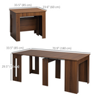 HOMCOM 23.6"-70.9" Rectangular Extendable Dining Table for 6-8 - Light Brown-These panels can be placed under the table when not in use