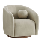 Modway Holland Swivel Vegan Leather Armchair - Mineral-Curved Swivel Armchair