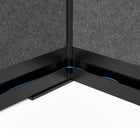 Luxor Modular Wall - 70" W x 70" H - Segmented Black Frame, Frosted Acrylic, Cool Grey PET-NRC rating greater than 0.85 for sound control
