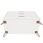 Manhattan Comfort Rockefeller 35.24" Mid-Century Modern 3-Drawer Dresser 2-Piece Set - White-30 Day Limited Manufacturer's Warranty