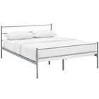 Modway Alina Platform Full Bed Frame - Grey-Integrated Headboard / Footboard