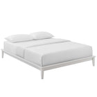 Modway Lodge Wood Full Platform Bed Frame - White-Box Spring Replacement