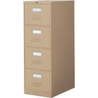 Staples Vertical Legal File Cabinet, 4 Drawer, Sand-High drawer sides eliminate the need for hanging file bars