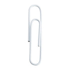 JAM Paper Colourful Jumbo Paper Clips - 2"- White - 75 Pack-Quantity: 75 per box | Packed in a reusable clear box to keep your desktop or your desk drawer organized