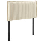 Modway Camille Striped Linen Blend Twin Size Headboard - Oatmeal Stripe-Woven Linen Blend with Pinstripe Pattern