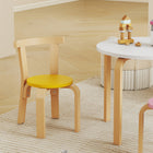 Qaba Kids Table & Chair Set, Wooden Toddler Table & 4 Chairs Set for Arts, Crafts for 3-8 Years - Multicoloured-Colour: White, Yellow, Grey, Pink, Green
