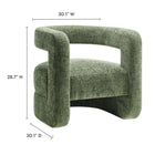Modway Jaylin Upholstered Chenille Accent Chair - Basil-Soft Aesthetic with Rounded Contours