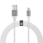 LOGiiX Piston Connect Braid Eco USB-A to Lightning - Silver/White-1.5M (*4.92ft) USB-A to Lightning eco-friendly cable in partnership with #tide