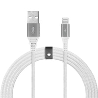 LOGiiX Piston Connect Braid Eco USB-A to Lightning - Silver/White-1.5M (*4.92ft) USB-A to Lightning eco-friendly cable in partnership with #tide
