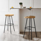 Modway Concord Backless Wood Bar Stools - Oak - Set of 2-Backless Design