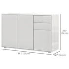 HOMCOM 46.1" L High Gloss Buffet Sideboard with 2 Drawers - White-Moving shelf in the small cabinet for customized storage space